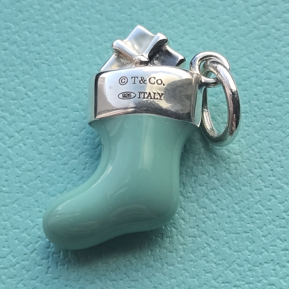 Tiffany & Co. Blue Enamel Christmas Stocking Charm - Picture 2 of 4